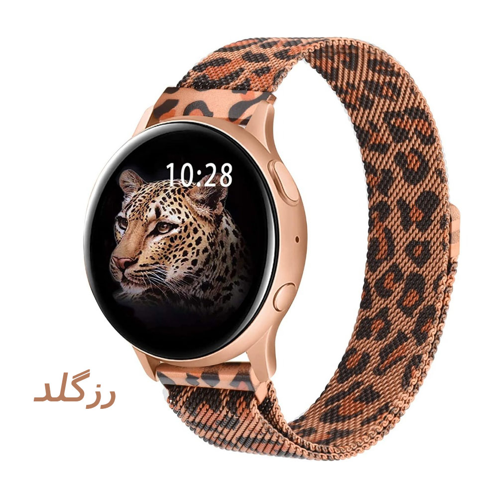 بند استیل زنانه اپل واچ طرح پلنگی مناسب ساعت کیسلکت Kieslect KS2 / KS2 pro