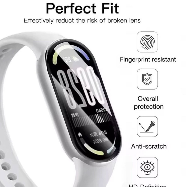 گلس مچ بند هوشمند شیائومی می بند هشت Mi Band 8 مدل نانو pmma 3D wm