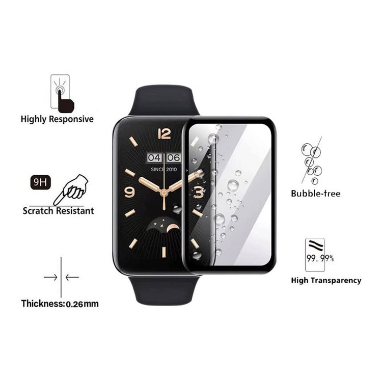 گلس مچ بند هوشمند شیائومی می بند هفت پرو Mi Band 7 PRO مدل نانو pmma 3D wm