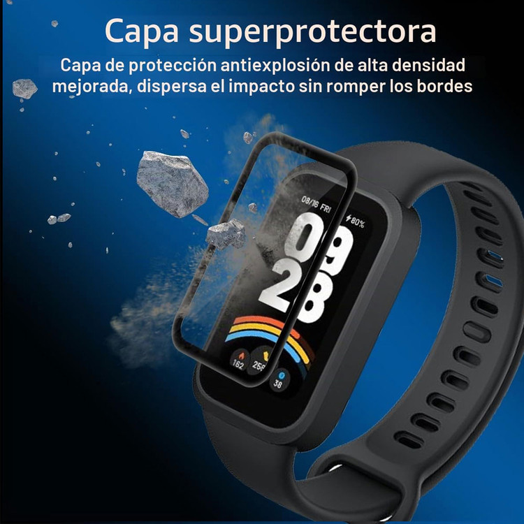 گلس مچ بند هوشمند شیائومی می بند نه اکتیو Mi Band 9 Active مدل نانو pmma 3D wm