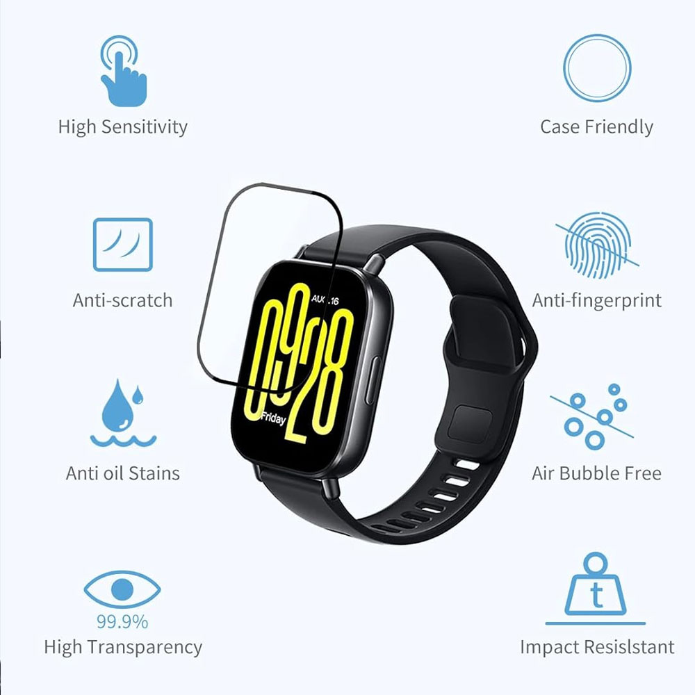 گلس ساعت هوشمند شیائومی ردمی واچ پنج اکتیو Xiaomi Redmi Watch 5 Active مدل نانو pmma 3D wm