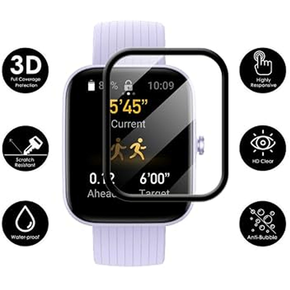 گلس ساعت هوشمند شیائومی امیزفیت AMAZFIT POP 3R مدل نانو pmma 3D wm