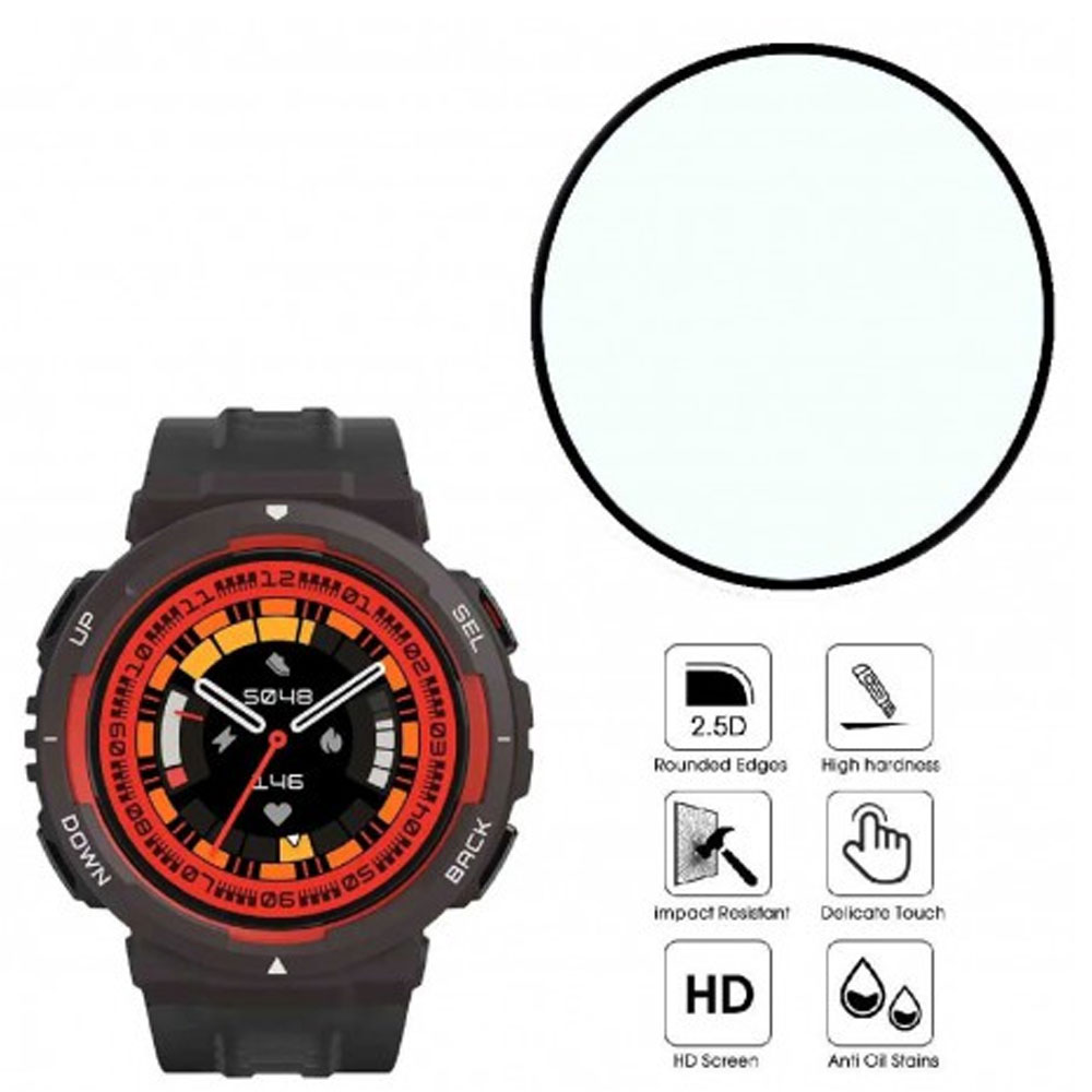 گلس ساعت هوشمند شیائومی AMAZFIT ACTIVE EDGE مدل نانو pmma 3D wm
