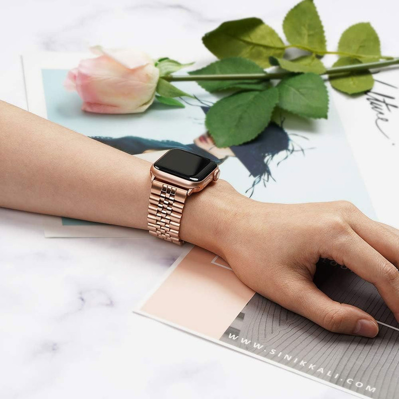 بند واچ من مدل 5Bead Steel مناسب برای اپل واچ سری یازده Seri 11 سایز 40 میلی متری